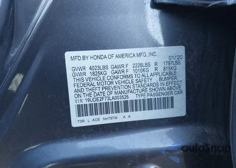 2020 Acura Ilx Premium Package/Technology Package z USA, uszkodzony, nr VIN 19UDE2F73LA003526